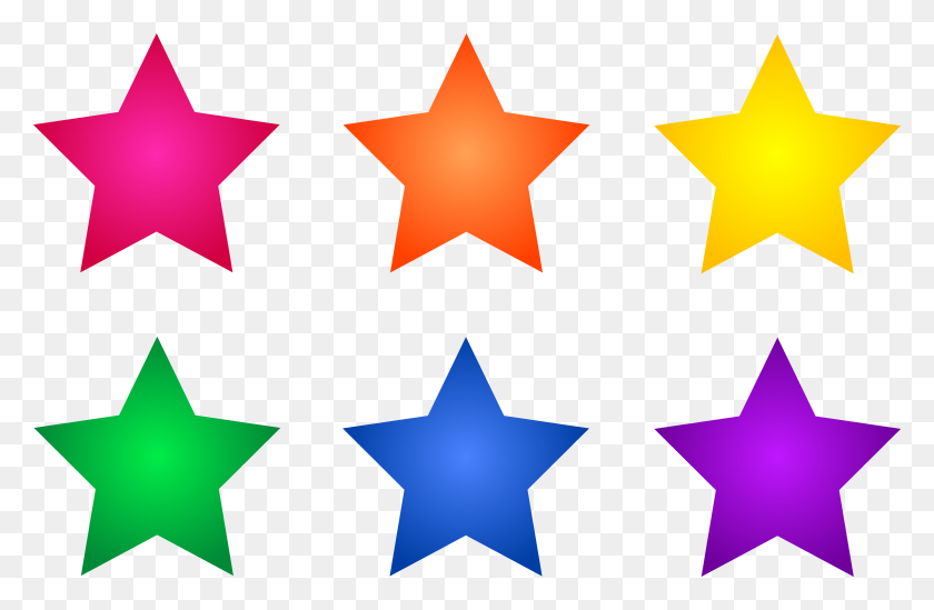 5000x3139 Colorful Star Clipart Simple - Colorful PNG