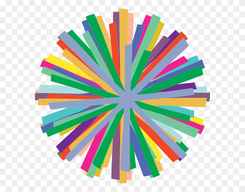 600x600 Colorful Starburst Clip Arts Download - Colorful PNG