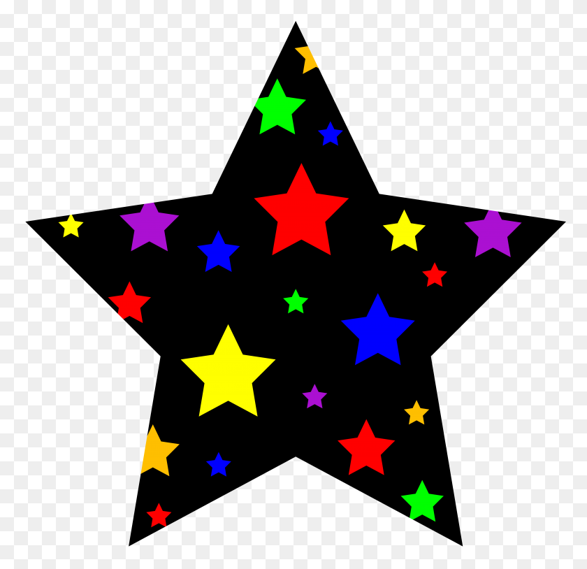 6598x6383 Colorful Starry Star Symbol - Colors Clipart