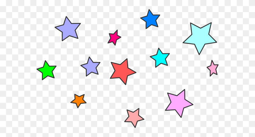 600x393 Png Разноцветные Звезды Клипарт