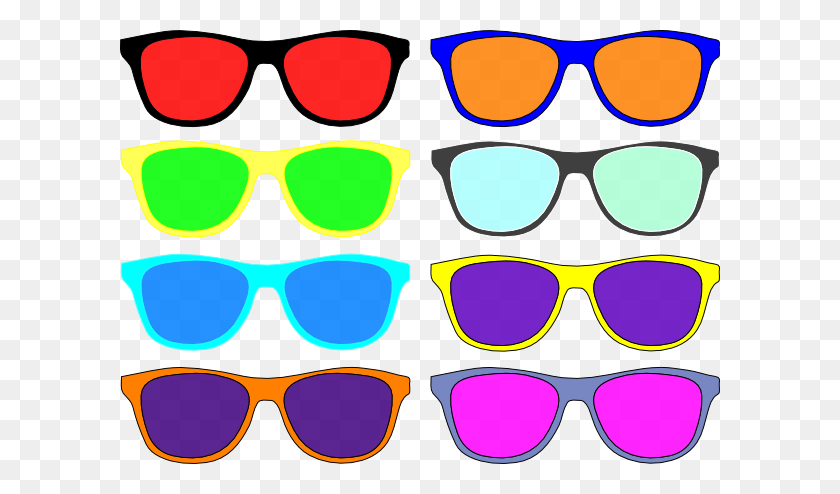 600x434 Colorful Sunglasses Clip Art - Reading Glasses Clipart