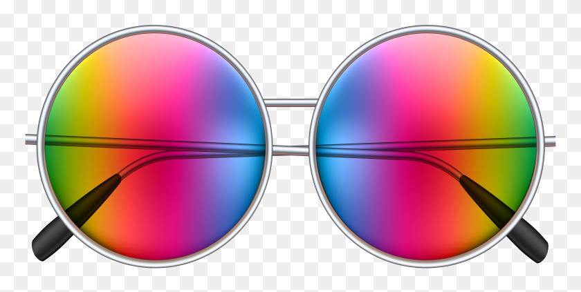 8000x3725 Colorful Sunglasses Png Clip Art - Sunglasses Clipart Free
