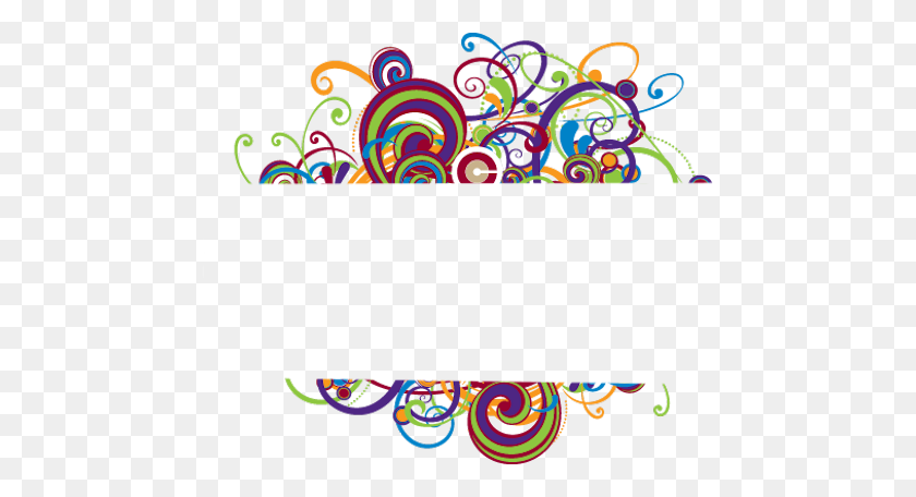 468x396 Colorful Swirl Border - Colorful Border PNG
