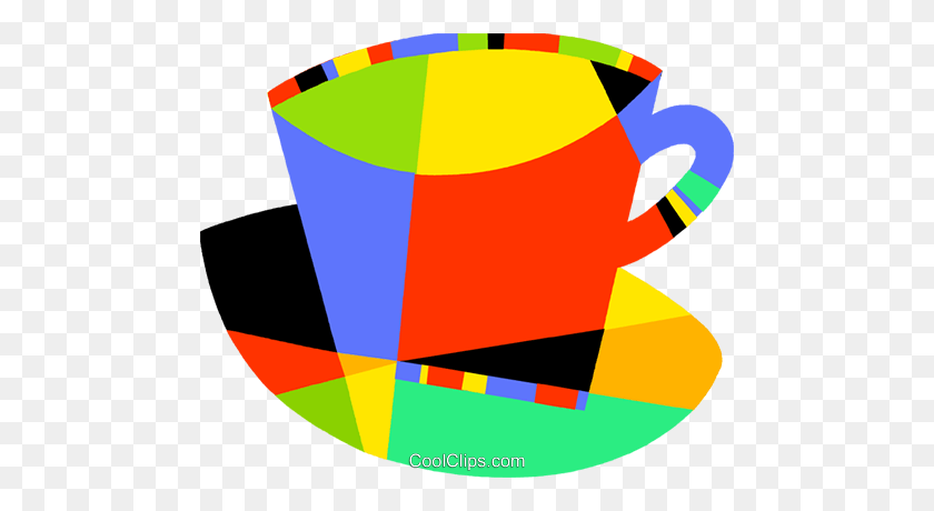480x400 Colorful Teacup Royalty Free Vector Clip Art Illustration - Teacup Clip Art