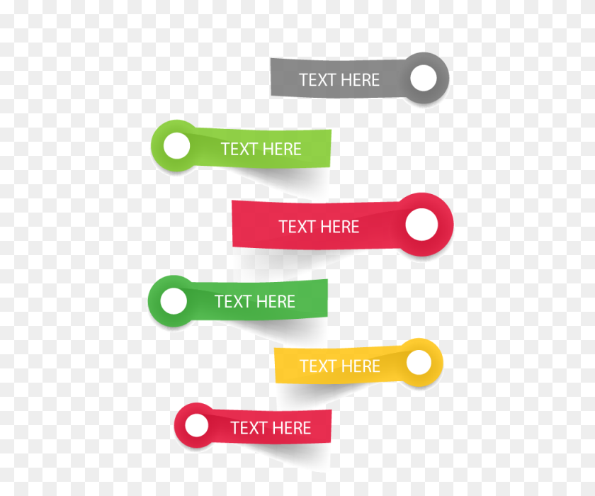 640x640 Colorful Text Ribbons Set, Creative, Text, Colorful Png And Vector - Text Ribbon PNG
