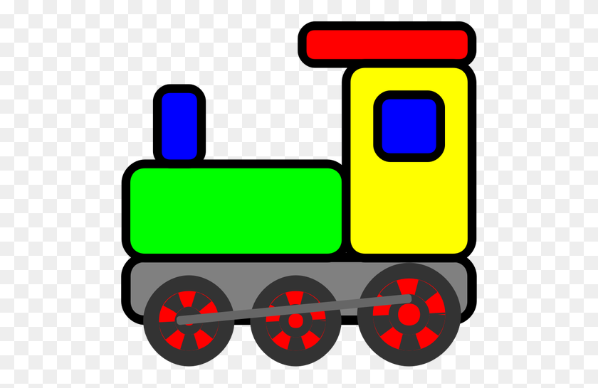 500x486 Colorful Toy Train Vector Clip Art - Train Smoke Clipart