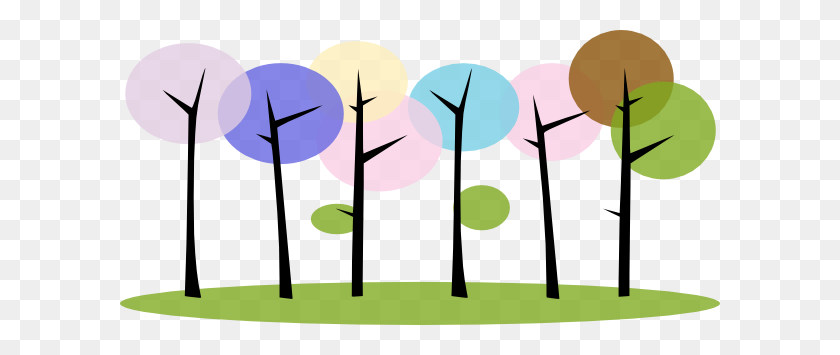 600x295 Colorful Trees Clip Art - Colorful Tree Clipart