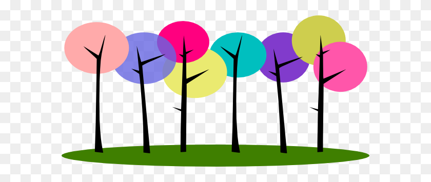 600x295 Разноцветные Деревья, Дерево, Дерево, Клипарт И Картинки - Красочный Клипарт Дерево