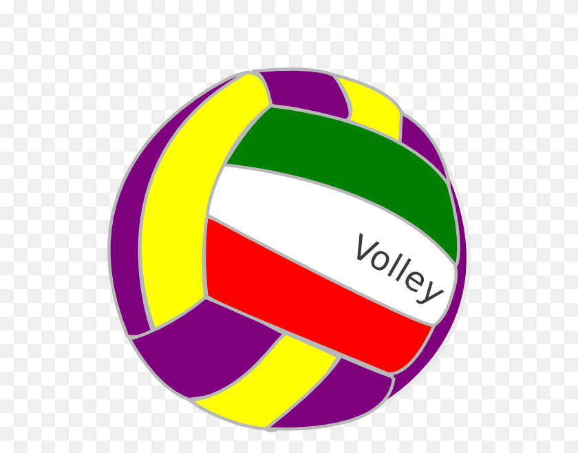528x598 Colorful Volleyball Png Clip Arts For Web - Volleyball Images Free Clip Art