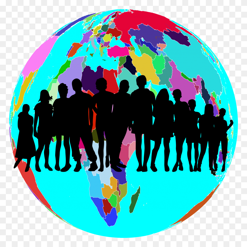 2328x2328 Colorful World Globe Human Family Icons Png - World Globe PNG