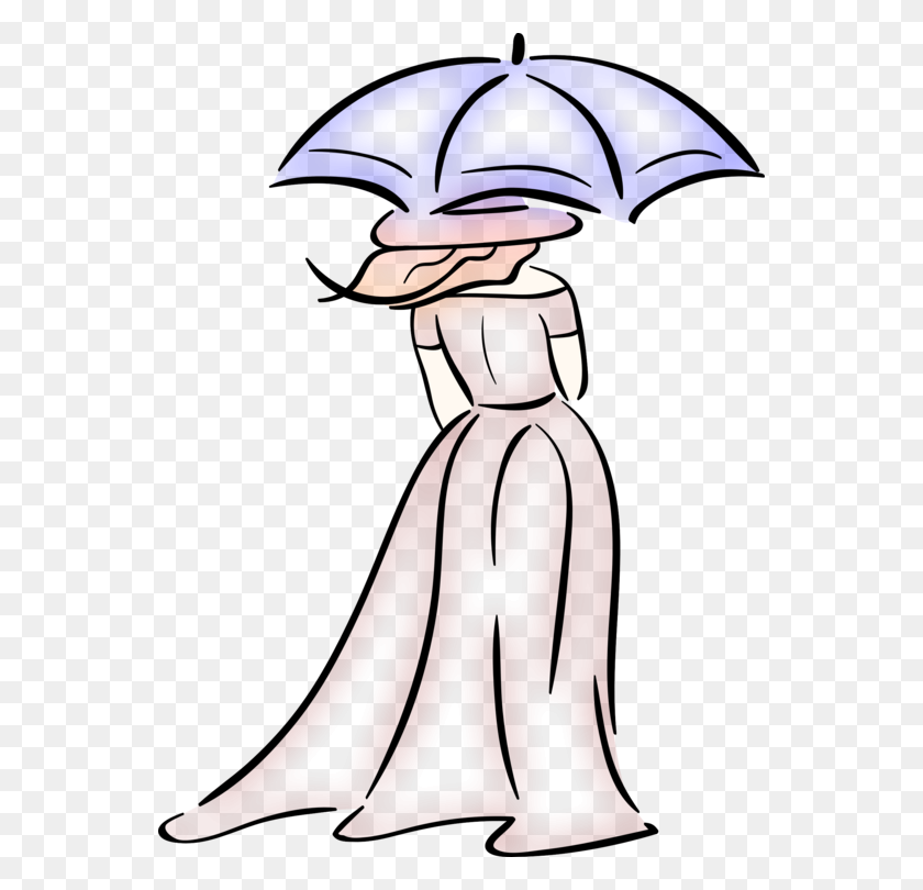 552x750 Coloring Book Drawing Clothing Accessories Fashion Umbrella Free - Girl With Umbrella Clipart