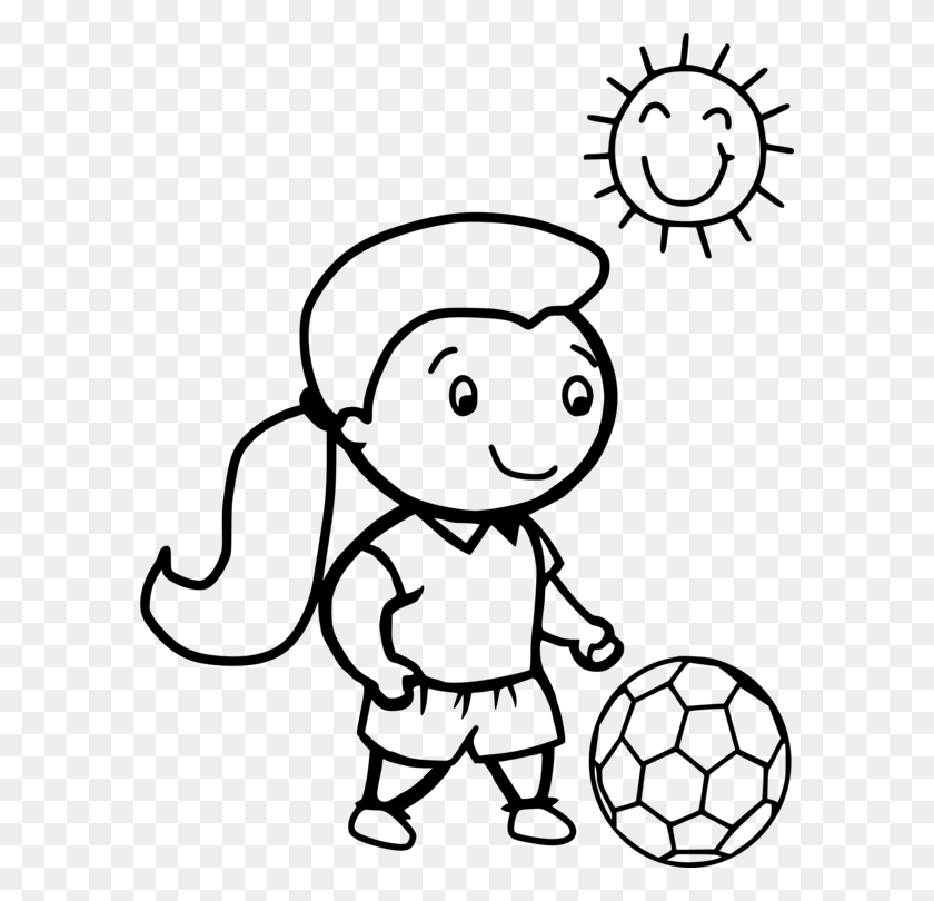 588x750 Coloring Book Football Player Colouring Pages - Girl Soccer Player Clipart