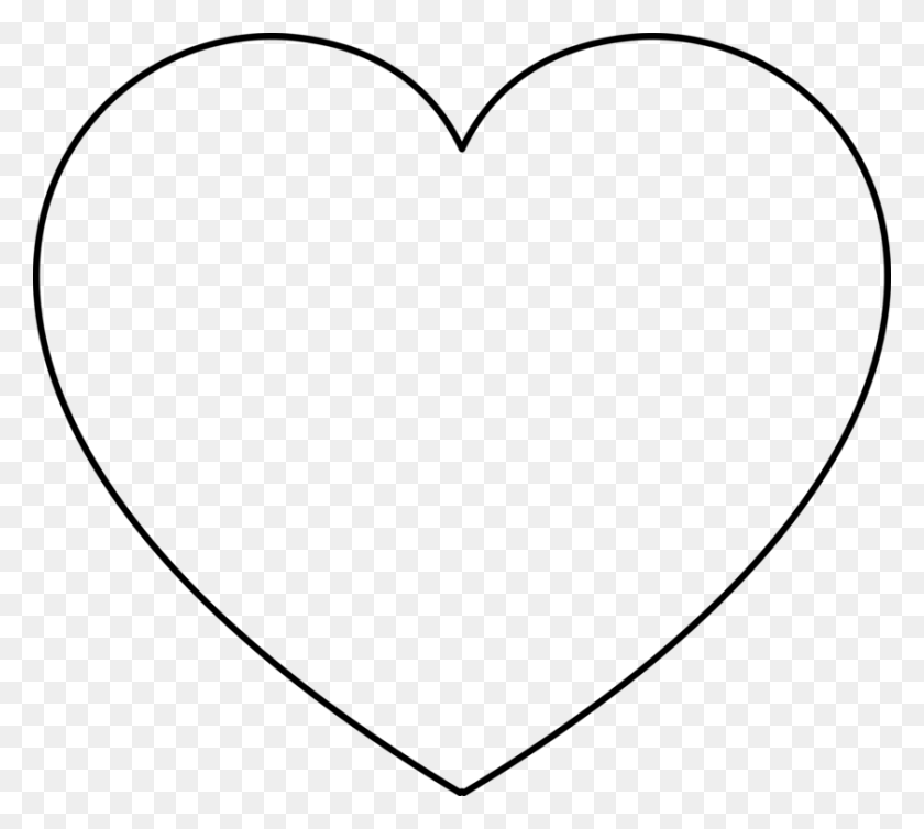 842x750 Раскраска День Святого Валентина Сердце Форма - Фигуры Черно-Белый Клипарт