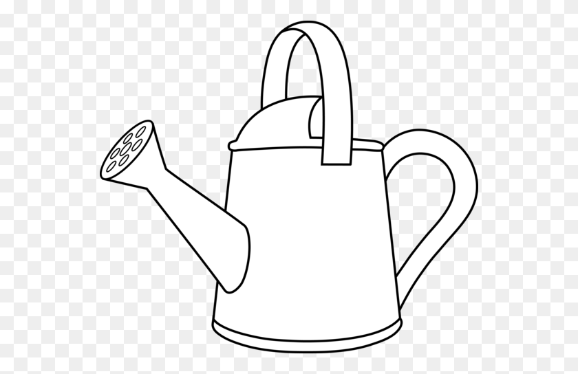 550x484 Coloring Clip Art Colorable Watering Can Outline Baby Smiles - Revival Clipart