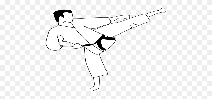 476x333 Patada De Karate Para Colorear - Clipart De Patada De Karate