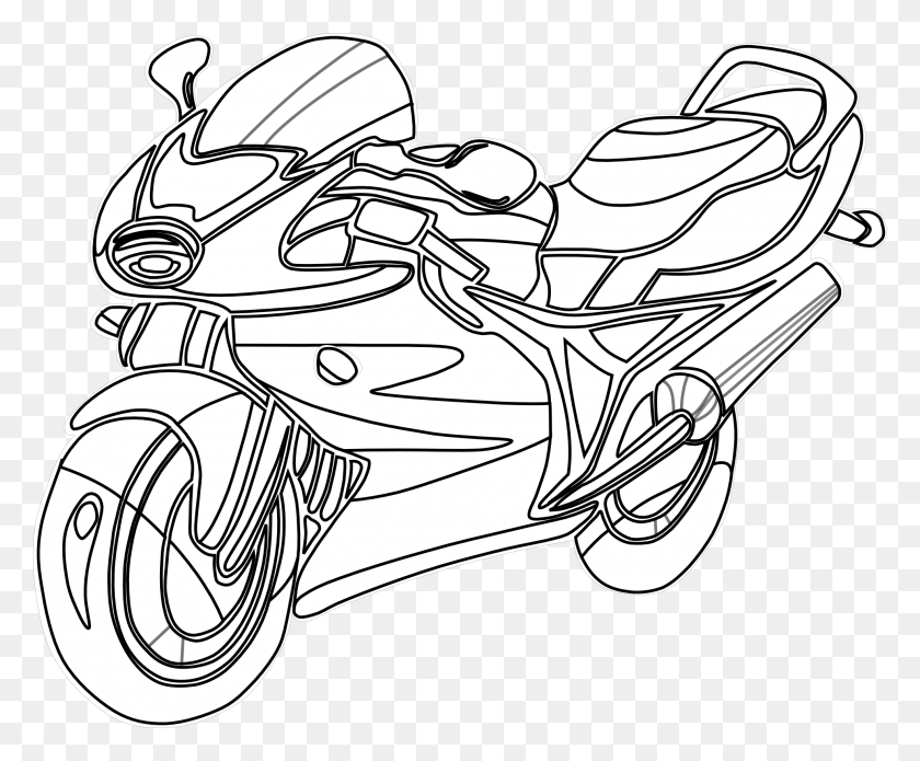 1969x1604 Coloring Pages Motorcycles - Challah Clipart Black And White