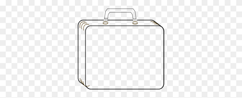 300x282 Colorless Suitcase Clip Art - Luggage Clipart Black And White