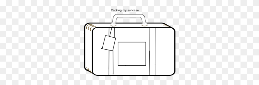 298x216 Colorless Suitcase Clip Art - Suitcase Clipart Black And White