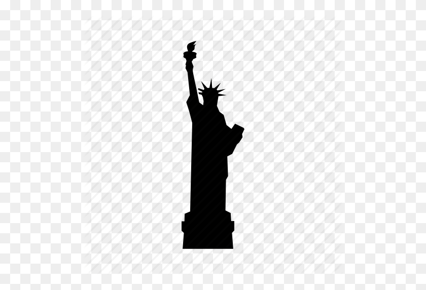 512x512 Colossal Neoclassical Sculpture, Liberty Island, New York, Ny - Statue Of Liberty Black And White Clipart