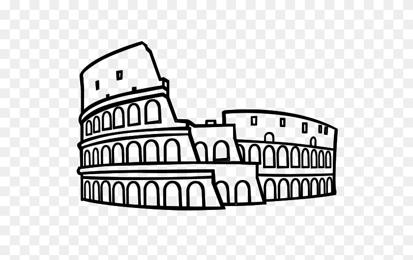 600x470 Раскраски Колизей - Римский Колизей Клипарт