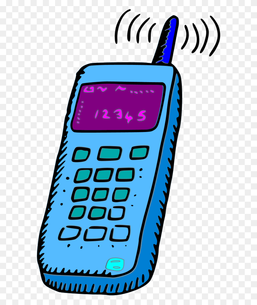 600x938 Colouful Clipart Cell Phone - Phone Ringing Clipart