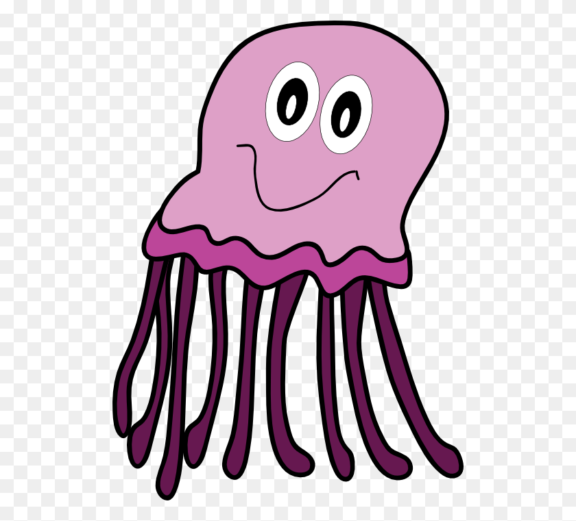 512x701 Colouful Clipart Jellyfish - Tentacles Clipart