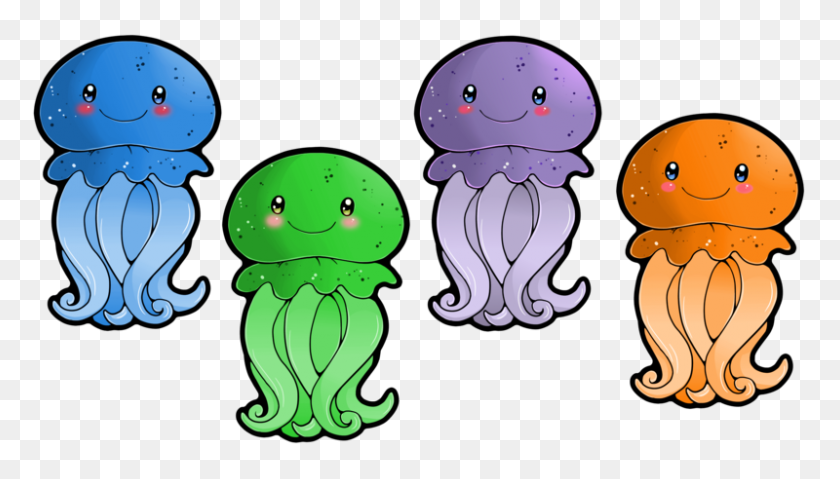 800x430 Colouful Clipart Jellyfish - Group Of Animals Clipart