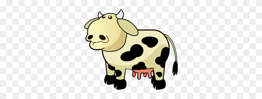 300x260 Colour Cows Clip Art Free Vector - Free Cow Clipart