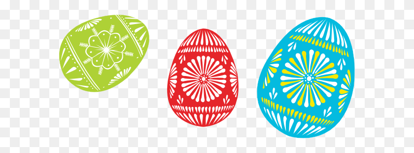 600x252 Colour Easter Eggs Clip Art Free Vector - Easter Background Clipart