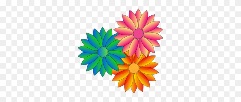 298x297 Colourful Clipart - Colorful Flower Clipart