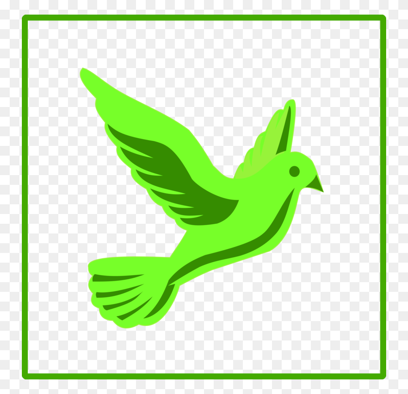 750x750 Columbidae Doves As Symbols Peace Symbols Computer Icons Green - Green Bird Clipart