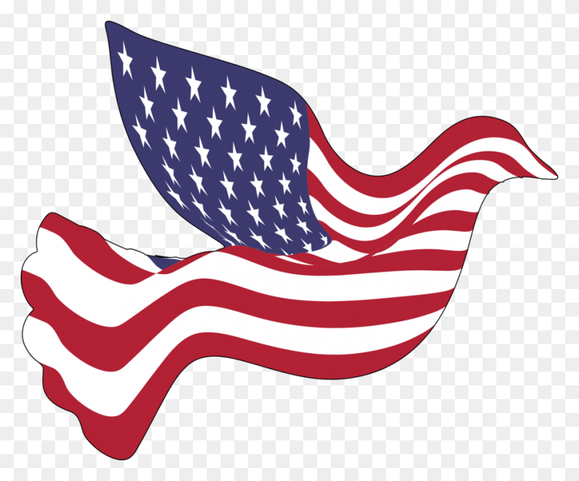 915x750 Columbidae Флаг Соединенных Штатов Голубей Как Символы Мира Бесплатно - Американские Символы Клипарт