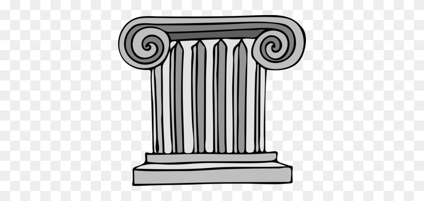 372x340 La Columna De La Antigua Grecia Clásico Orden De La Arquitectura Griega Antigua - Columna Griega Png