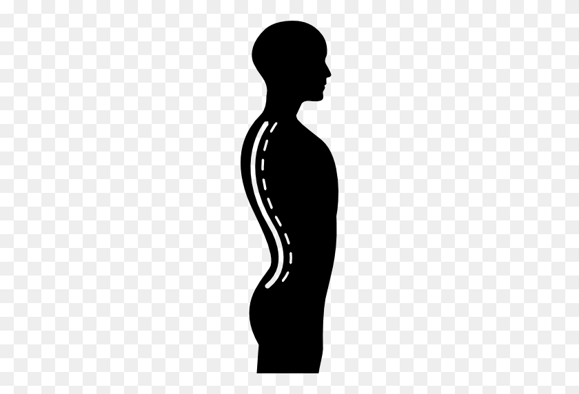 512x512 Column Inside A Male Human Body Silhouette In Side View - Human Silhouette PNG
