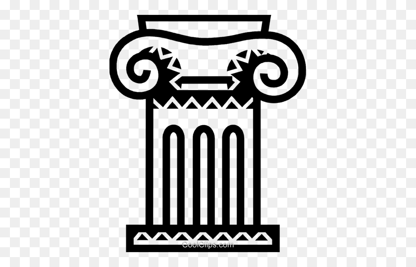 397x480 Column Or Pedestal Royalty Free Vector Clip Art Illustration - Roman Columns Clipart