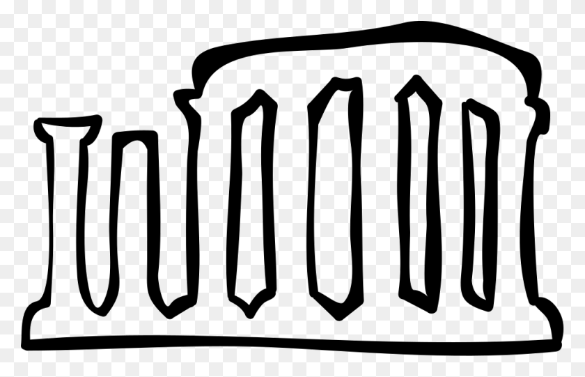 981x605 Columns Antique Ruins Hand Drawn Outline Png Icon Free - Ruins PNG