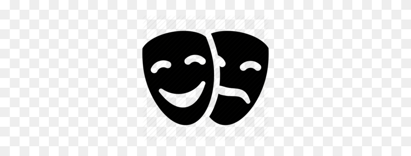 260x260 Comedy And Tragedy Clipart - Theatre Mask PNG