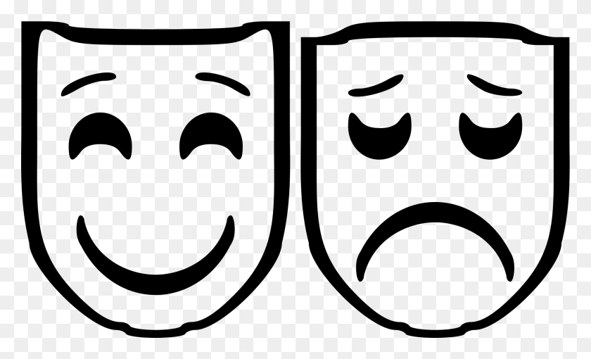 2190x1264 Comedy And Tragedy Masks Icons Png - Comedy PNG