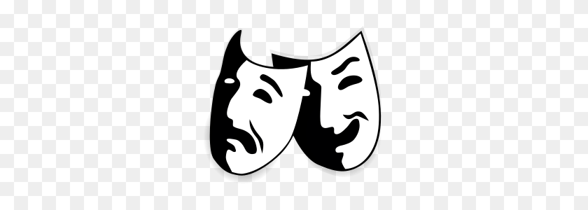 267x240 Comedy And Tragedy Masks Without Background - Drama Mask PNG
