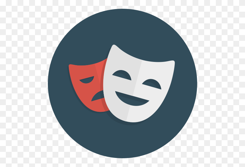 512x512 Comedy, Drama, Happy, Masks, Sad, Theatre Icon - Theatre Mask PNG