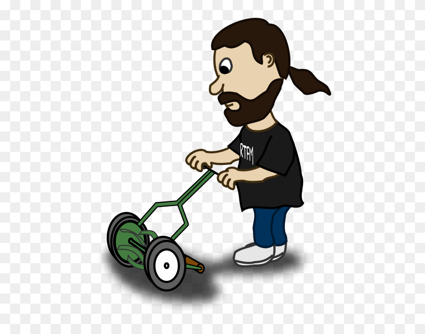 471x600 Comic Characters Guy Pushing Reel Mower Png Clip Arts For Web - Film Reel Clipart