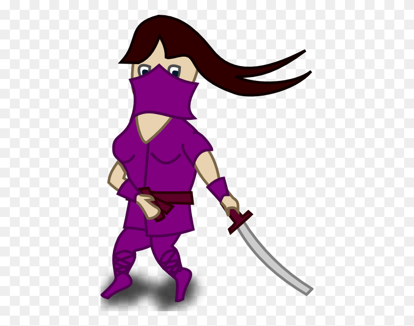 432x601 Comic Characters Ninja Clip Art Free Vector - Ninja Sword Clipart