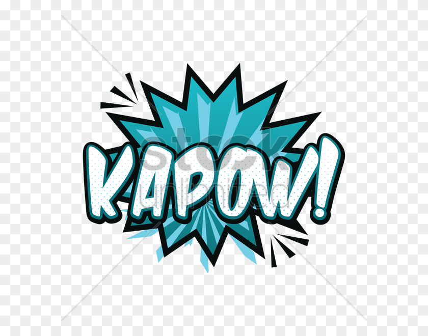 600x600 Comic Effect Kapow Vector Image - Kapow PNG