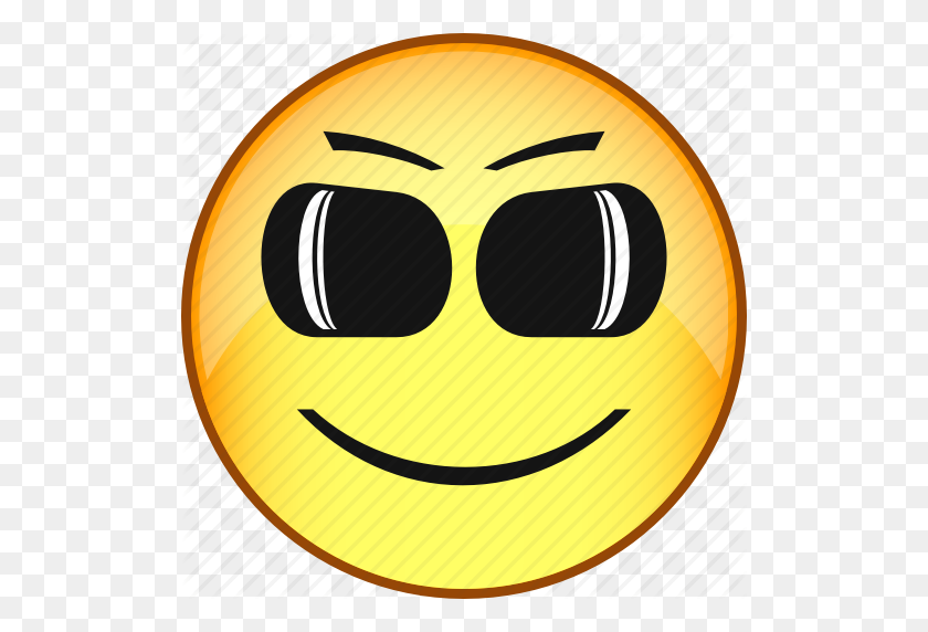 512x512 Комикс, Emoji, Смайлик, Эмоции, Лицо, Очки, Значок Улыбки - Очки Emoji Png