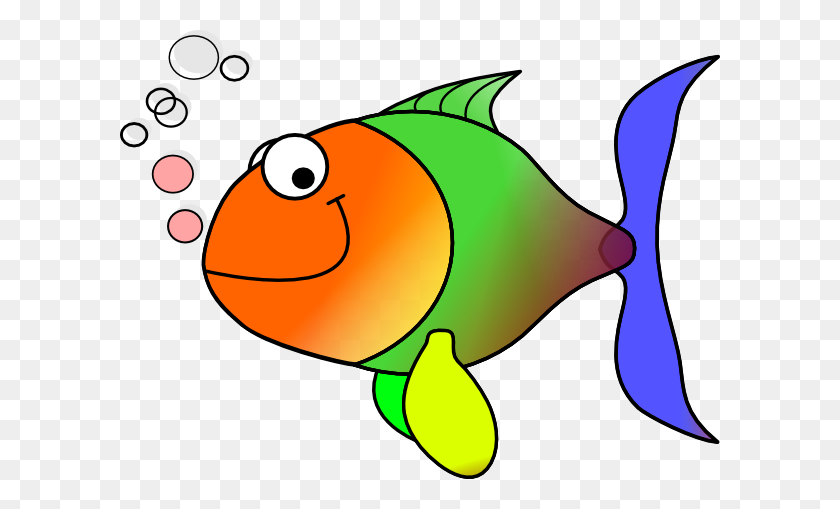 600x449 Comic Fish Clip Art - Rainbow Fish Clipart