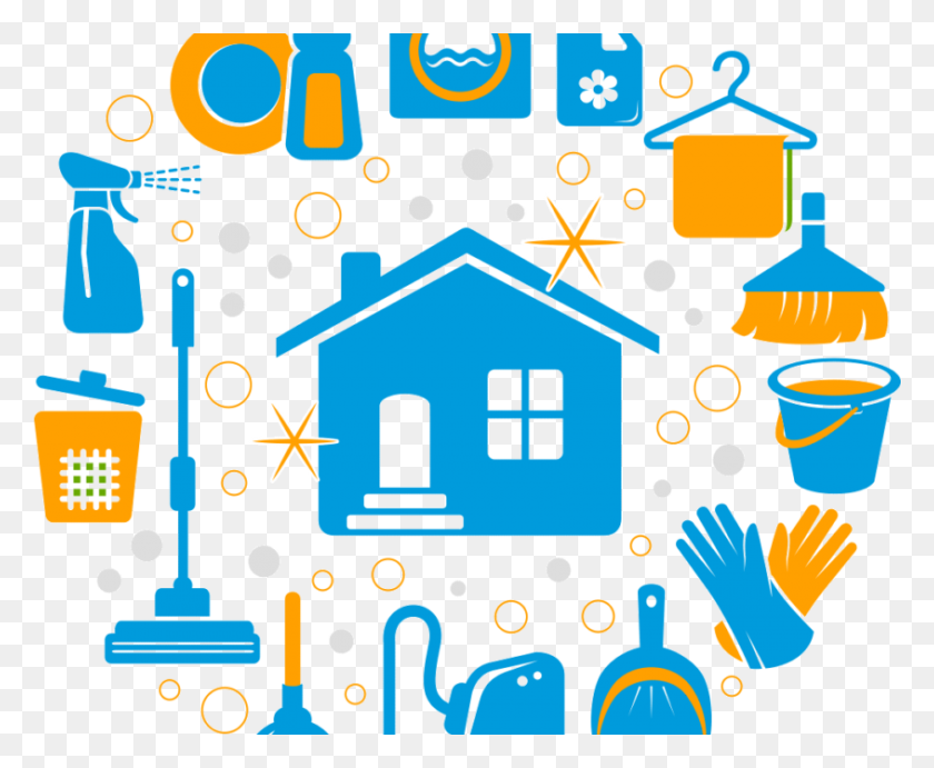 845x684 Commercial Cleaning Services - Clean House Clipart