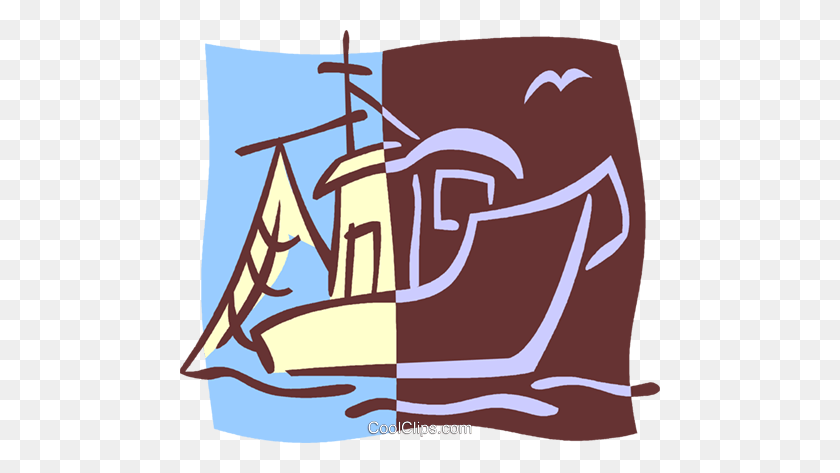 480x413 Commercial Fishing Boat Royalty Free Vector Clip Art Clipart - Fishing Boat Clipart