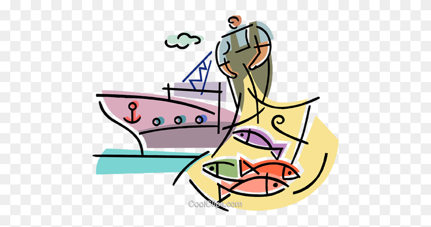 480x383 Commercial Fishing Royalty Free Vector Clip Art Illustration - Free Commercial Clipart