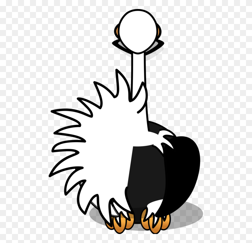 515x750 Common Ostrich Bird Cartoon Silhouette Ducks, Geese And Swans Free - Swan Clipart Black And White
