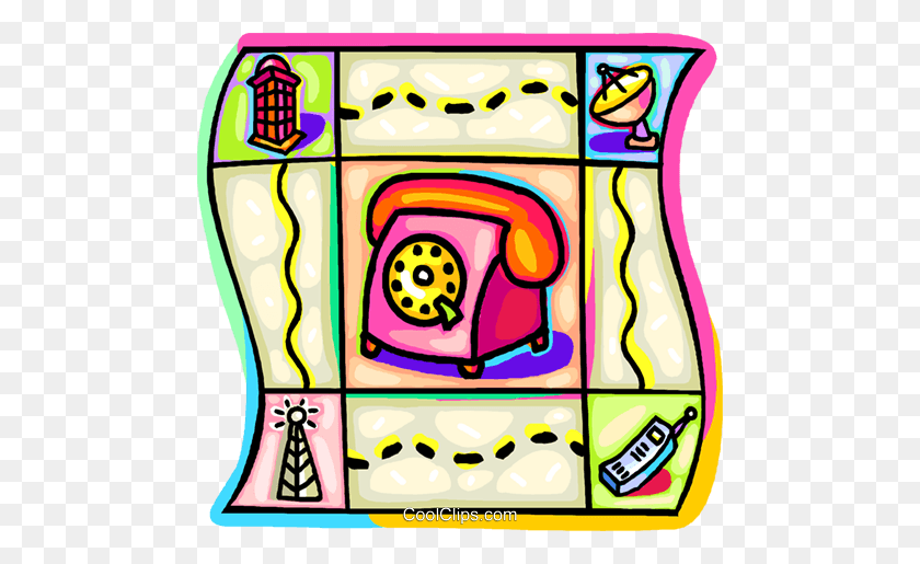 480x455 Communication Tower And A Satellite Dish Royalty Free Vector Clip - Satellite Dish Clipart